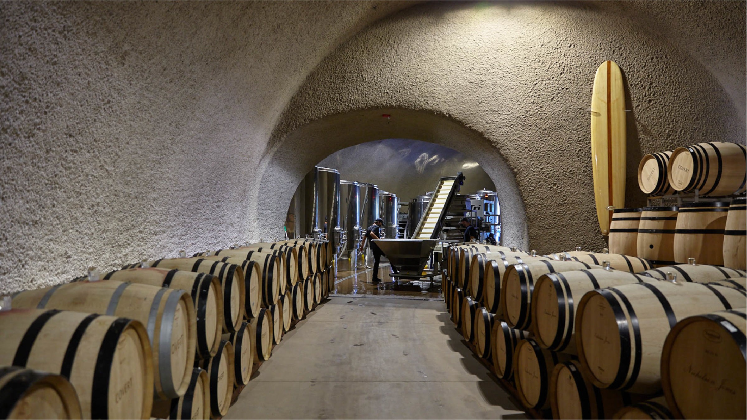 Interior of wine cave